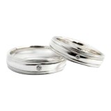 แหวนคู่ แหวนคู่เงินแท้ แหวนเพชร แหวนเงินแท้ แหวนหมั้นเพชร - R1217-8di